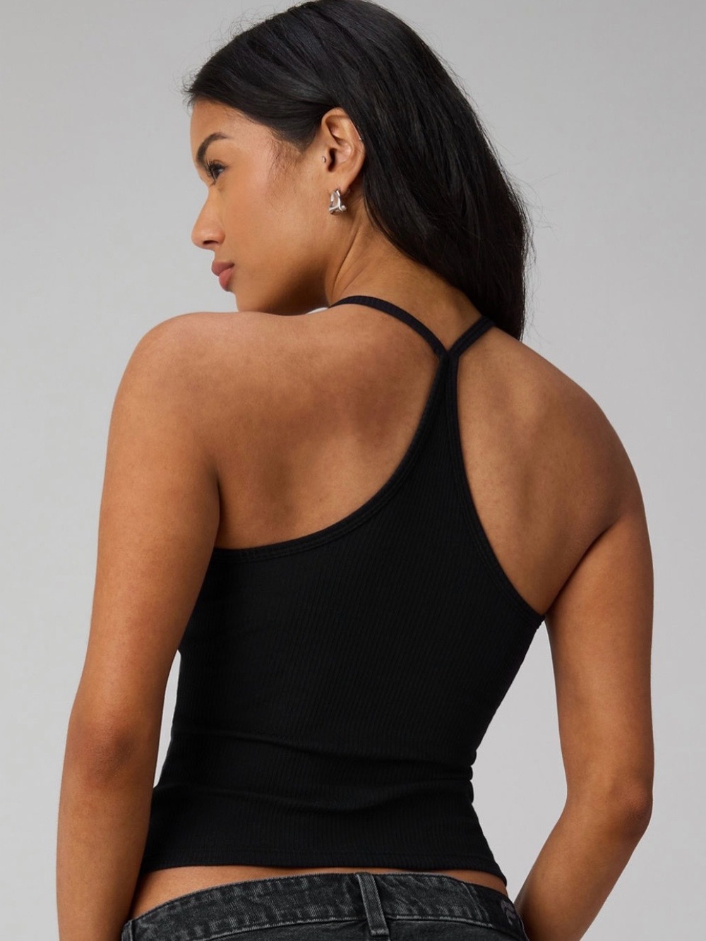 Fabletics Modal Rib V-Neck Tank in Black, Size S - Picture 2 of 6